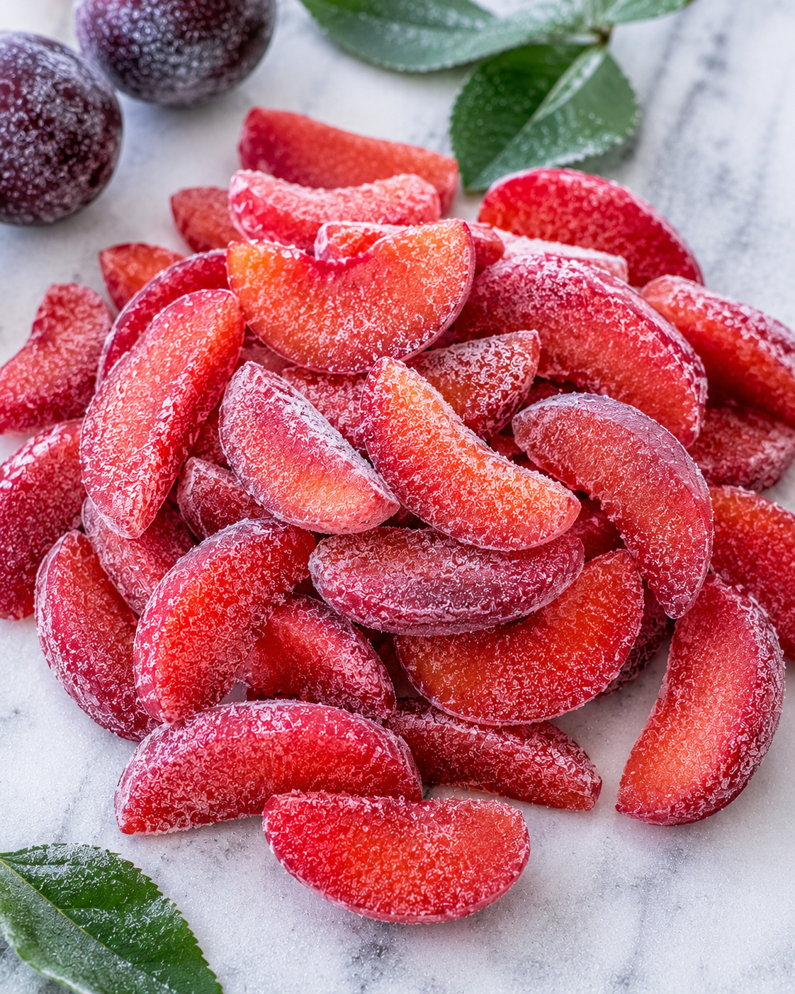 Frozen Plum Slices